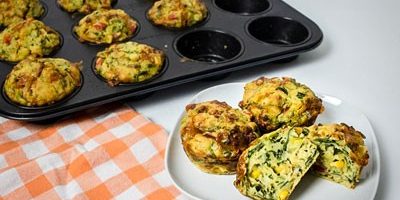 Солени кексчета със спанак и червена чушка